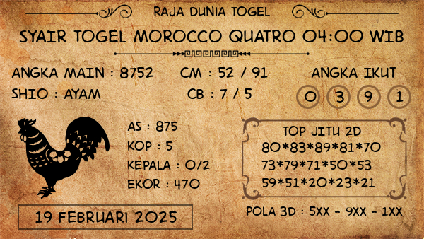 Prediksi Morocco Quatro 04:00 WIB