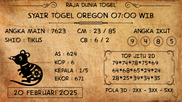 Prediksi Oregon 07:00 WIB